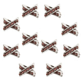 Maxbell 10pcs Purple Crystal X-shape Charms Beads for European Bracelet Jewelry DIY