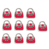 Maxbell 10pcs DIY Pink Handbag Charm Large Hole Beads Xmas Bracelet Accessories