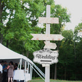 Maxbell Wooden Printed Arrow Wedding Direction Sign Outdoor Garland Yard Decor Left