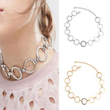 Maxbell Stylish Alloy O Shape Hollow Out Collar Necklace Women Lady Jewelry Gold