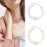 Maxbell Stylish Alloy O Shape Hollow Out Collar Necklace Women Lady Jewelry Gold