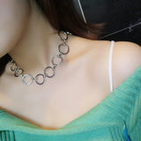 Maxbell Stylish Alloy O Shape Hollow Out Collar Necklace Women Lady Jewelry Gold