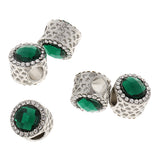 Maxbell Crystal Large Hole Metal Loose Beads Charms DIY Jewelry Findings Green