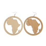 Maxbell DIY Unfinished Wooden Earrings Africian Map Cutout Drop Hook Earring Jewelry