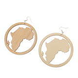 Maxbell DIY Unfinished Wooden Earrings Africian Map Cutout Drop Hook Earring Jewelry