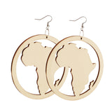 Maxbell DIY Unfinished Wooden Earrings Africian Map Cutout Drop Hook Earring Jewelry