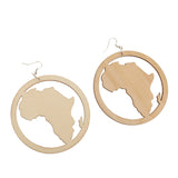 Maxbell DIY Unfinished Wooden Earrings Africian Map Cutout Drop Hook Earring Jewelry