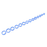 Maxbell 7 Pairs Lot Flexible Silicone Ear Gauges Thin Soft Plugs Flesh Tunnels Blue