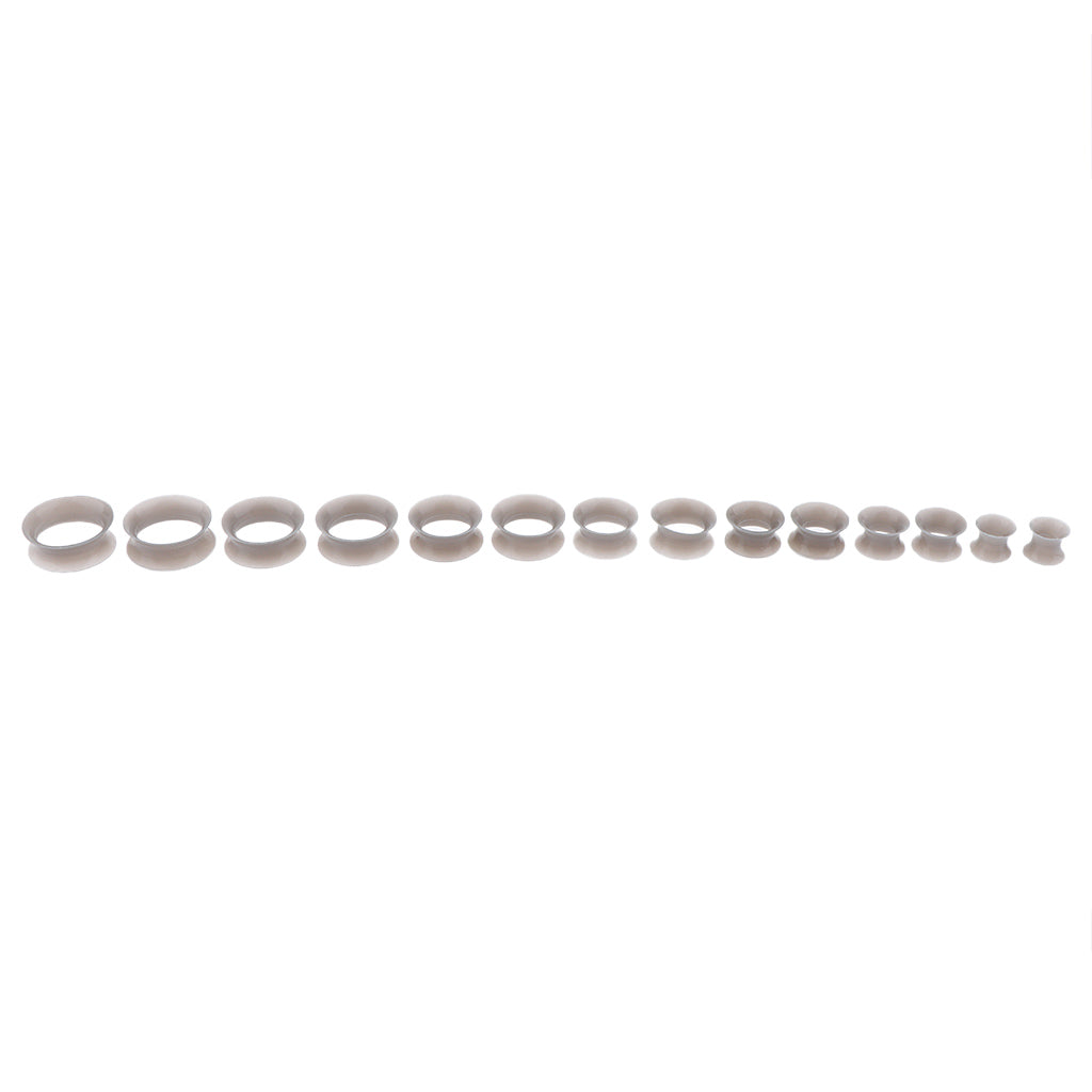 Maxbell 7 Pairs Lot Flexible Silicone Ear Gauges Thin Soft Plugs Flesh Tunnels Gray