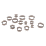 Maxbell 7 Pairs Lot Flexible Silicone Ear Gauges Thin Soft Plugs Flesh Tunnels Gray
