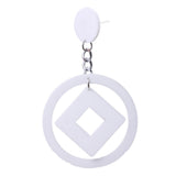 Maxbell Statement Geometry Round Square Dangle Earrings Ear Stud Novelty Decor