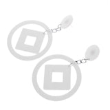 Maxbell Statement Geometry Round Square Dangle Earrings Ear Stud Novelty Decor