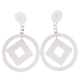 Maxbell Statement Geometry Round Square Dangle Earrings Ear Stud Novelty Decor