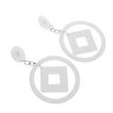 Maxbell Statement Geometry Round Square Dangle Earrings Ear Stud Novelty Decor