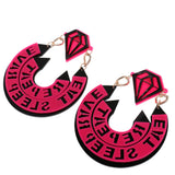 Maxbell Letter E Fashion Statement Ear Stud Punk Hip-Hop Half Circle Pattern Decor