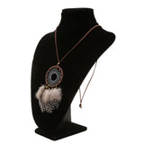 Maxbell Bohemian Fashion Dream Catcher Feather Leather Chain Pendant Necklace #1