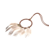 Maxbell Bohemian Fashion Dream Catcher Feather Leather Chain Pendant Necklace #1