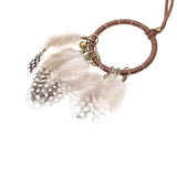 Maxbell Bohemian Fashion Dream Catcher Feather Leather Chain Pendant Necklace #1