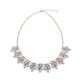 Maxbell Elegant Flower Crystal Rhinestone Chain Necklace Women Lady Jewelry Gold