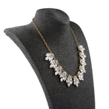 Maxbell Elegant Flower Crystal Rhinestone Chain Necklace Women Lady Jewelry Gold