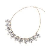 Maxbell Elegant Flower Crystal Rhinestone Chain Necklace Women Lady Jewelry Gold