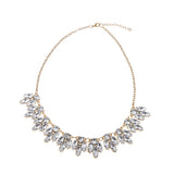 Maxbell Elegant Flower Crystal Rhinestone Chain Necklace Women Lady Jewelry Gold