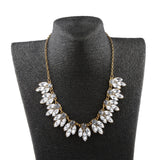 Maxbell Elegant Flower Crystal Rhinestone Chain Necklace Women Lady Jewelry Gold