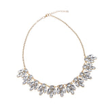 Maxbell Elegant Flower Crystal Rhinestone Chain Necklace Women Lady Jewelry Gold