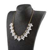 Maxbell Elegant Flower Crystal Rhinestone Chain Necklace Women Lady Jewelry Gold