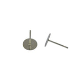 Maxbell 100pcs 8mm Blank Pad Stud Earring Post Peg Pin DIY Making Findings-White