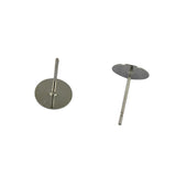 Maxbell 100pcs 8mm Blank Pad Stud Earring Post Peg Pin DIY Making Findings-White