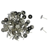 Maxbell 100pcs 8mm Blank Pad Stud Earring Post Peg Pin DIY Making Findings-White