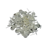 Maxbell 100pcs 8mm Blank Pad Stud Earring Post Peg Pin DIY Making Findings-Silver