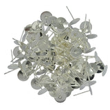 Maxbell 100pcs 8mm Blank Pad Stud Earring Post Peg Pin DIY Making Findings-Silver