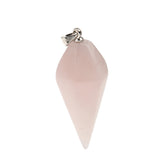 Maxbell Natural Gemstones Hexagonal Pointed Pendant Pink Quartz