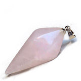 Maxbell Natural Gemstones Hexagonal Pointed Pendant Pink Quartz