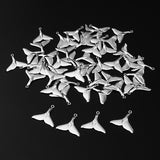Maxbell 50 Pieces Sea Animal Whale Tail Pendant Findings Bead Crafts Antique Silver