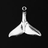 Maxbell 50 Pieces Sea Animal Whale Tail Pendant Findings Bead Crafts Antique Silver
