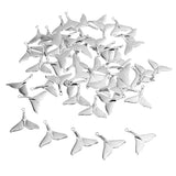 Maxbell 50 Pieces Sea Animal Whale Tail Pendant Findings Bead Crafts Antique Silver