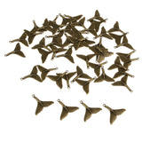 Maxbell 50 Pieces Sea Animal Whale Tail Pendant Findings Bead Crafts Antique Cyan