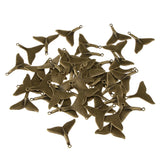 Maxbell 50 Pieces Sea Animal Whale Tail Pendant Findings Bead Crafts Antique Cyan