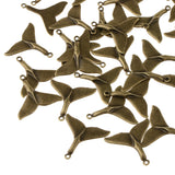 Maxbell 50 Pieces Sea Animal Whale Tail Pendant Findings Bead Crafts Antique Cyan