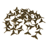 Maxbell 50 Pieces Sea Animal Whale Tail Pendant Findings Bead Crafts Antique Cyan