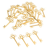 Maxbell 30 Pieces Ethnic Key Hollow Charm Pendant Jewelry DIY Makings Gold