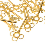 Maxbell 30 Pieces Ethnic Key Hollow Charm Pendant Jewelry DIY Makings Gold