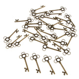 Maxbell 30 Pieces Ethnic Key Hollow Charm Pendant Jewelry DIY Makings Antique Brass