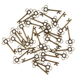 Maxbell 30 Pieces Ethnic Key Hollow Charm Pendant Jewelry DIY Makings Antique Brass