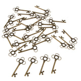 Maxbell 30 Pieces Ethnic Key Hollow Charm Pendant Jewelry DIY Makings Antique Brass