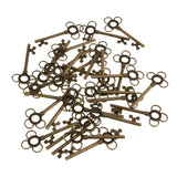 Maxbell 30 Pieces Ethnic Key Hollow Charm Pendant Jewelry DIY Makings Antique Brass