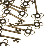 Maxbell 30 Pieces Ethnic Key Hollow Charm Pendant Jewelry DIY Makings Antique Brass